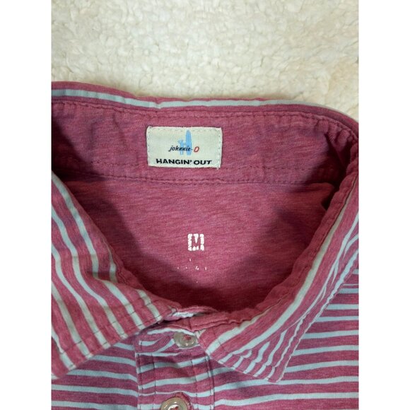 Johnnie-O Mens Hangin Out Striped Polo Shirt M Cotton Blend Casual Wear - Picture 5 of 16